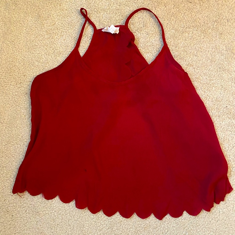 LA Hearts scalloped tank top with Tulip back Size M